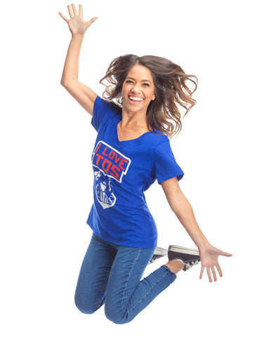 Bills Football Team Women's V-neck Game Day T-Shirt