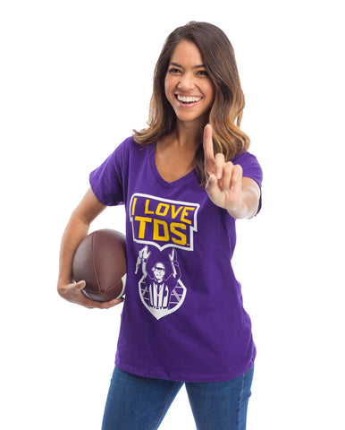 Vikings Football Team Women's V-neck Game Day T-Shirt